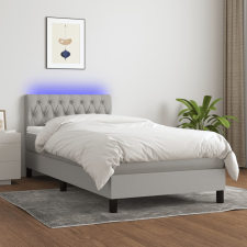 vidaXL világosszürke szövet rugós és LED-es ágy matraccal 90x190 cm ágy és ágykellék