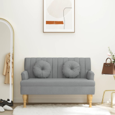 vidaXL világosszürke szövetpad párnákkal 113x64,5x75,5 cm bútor