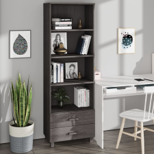 vidaXL világosszürke tömör fenyőfa magasszekrény 60 x 35 x 180 cm bútor