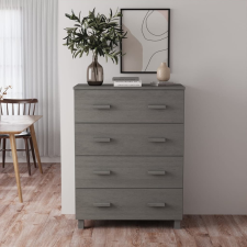 vidaXL világosszürke tömör fenyőfa tálalószekrény 79 x 40 x 103,5 cm bútor