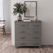 vidaXL világosszürke tömör fenyőfa tálalószekrény 79 x 40 x 80 cm bútor