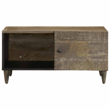 vidaXL világosszürke tömör mangófa dohányzóasztal 80 x 50 x 40 cm (4017796) bútor