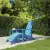vidaXL Vízkék HDPE kerti adirondack szék lábtartóval