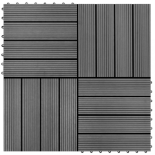 vidaXL WPC Csempe 30x30cm 11pcs 1m2 Szürke dekorburkolat