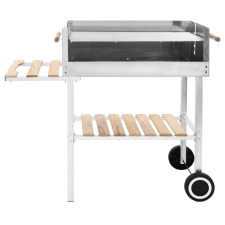 vidaXL XXL rozsdamentes acél kerekes faszenes grillsütő 2 polccal (47850) grillsütő