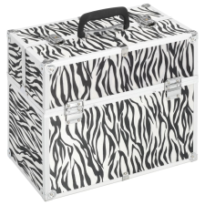 vidaXL zebracsíkos alumínium sminktáska 37 x 24 x 35 cm kézitáska és bőrönd