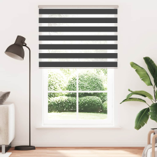 vidaXL zebrafüggönnyel fekete szövetszélesség 145,9 cm poliészter (4014271) lakástextília