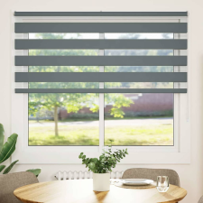 vidaXL zebrafüggönnyel sötét szürke szövetszélesség 160,9cm poliészter (4014144) lakástextília
