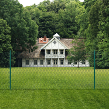 vidaXL zöld acél drótkerítés tartóoszlopokkal 25 x 0,75 m (144609) építőanyag