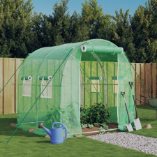 vidaXL zöld acélvázas melegház 4 m² 2 x 2 x 2 m kerti tárolás
