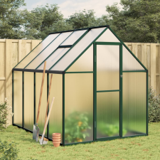 vidaXL zöld alumínium melegház alapvázzal 224 x 169 x 195 cm kerti tárolás