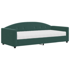 vidaXL zöld bársony heverő matraccal 90 x 200 cm (3197279) ágy és ágykellék