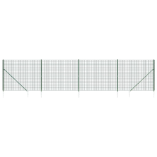 vidaXL zöld dróthálós kerítés cövekekkel 1,8x10 m (154117) építőanyag