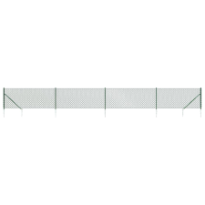 vidaXL zöld drótkerítés cövekekkel 0,8 x 10 m (153920) építőanyag