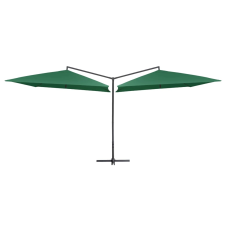 vidaXL zöld dupla napernyő acélrúddal 250 x 250 cm kerti bútor
