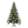 vidaXL zöld és fehér karácsonyfa fenyőtobozokkal 195 cm (340535)
