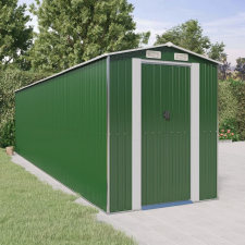 vidaXL Zöld horganyzott acél kerti fészer 192x772x223 cm kerti tárolás