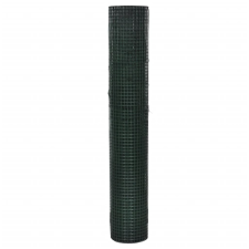 vidaXL zöld horganyzott csirkeháló drótkerítés PVC bevonattal 10 x 1 m (140435) kerti bútor