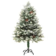 vidaXL zöld karácsonyfa LED-fényekkel és fenyőtobozokkal 120 cm (344295) műfenyő