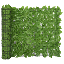 vidaXL Zöld leveles erkélyparaván 300 x 100 cm kerti bútor