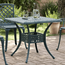 vidaXL zöld öntött alumínium kerti asztal 80x80x75 cm kerti bútor