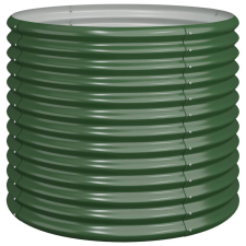 vidaXL zöld porszórt acél kerti ültetőláda 80 x 80 x 68 cm (318858) kerti tárolás