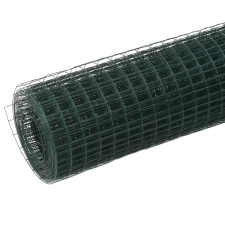 vidaXL zöld PVC-bevonatú acél csirkeháló drótkerítés 10 x 0,5 m (143626) kerti bútor