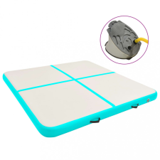 vidaXL Zöld PVC felfújható tornamatrac pumpával 200 x 200 x 20 cm jóga felszerelés