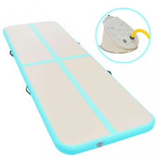 vidaXL Zöld PVC felfújható tornaszőnyeg pumpával 600 x 100 x 10 cm jóga felszerelés