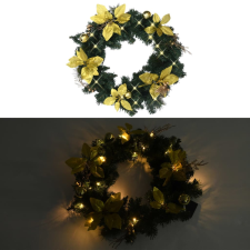vidaXL zöld PVC karácsonyi koszorú LED-lámpákkal 60 cm (320974) karácsonyfa izzósor