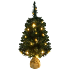 vidaXL zöld PVC műkarácsonyfa állvánnyal és LED-ekkel 90 cm (332849) műfenyő
