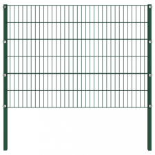 vidaXL Zöld vas kerítéspanel oszlopokkal 1,7 x 1,2 m kerti bútor