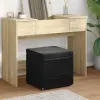  vidaXL Zsámoly Fekete 41 x 41 x 40 cm Bársony és Műanyag Fa
