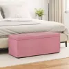  vidaXL Zsámoly Rózsaszín 101 x 41 x 40 cm Bársony és Műanyag Fa