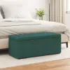 vidaXL Zsámoly Sötétzöld 101 x 41 x 40 cm Szövet és faszerkezet