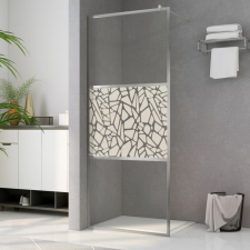 vidaXL Zuhanyfal kőmintás ESG üveggel 115 x 195 cm kád, zuhanykabin