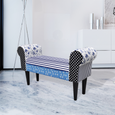  Vidéki stílusú kék / fehér patchwork ülőke bútor