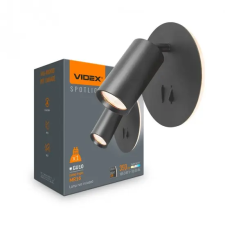 Videx Videx G10-es foglalatú fekete fali lámpa kapcsolóval világítás