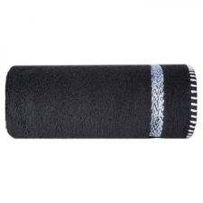  Viera pamut törölköző melange csíkkal Fekete 50x90 cm lakástextília