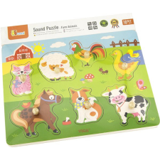 Viga Állatkás formaberakó játék fából - hangokkal puzzle, kirakós