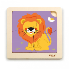 Viga Fa képes kirakó puzzle Viga 4 db Oroszlán puzzle, kirakós