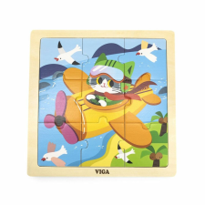 Viga Fa képes kirakó puzzle Viga 9 db Repülőgépek puzzle, kirakós
