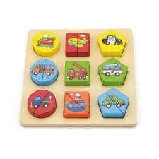 Viga Fa képes kirakó puzzle Viga formák és autók puzzle, kirakós