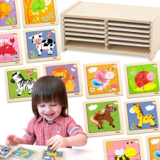 Viga fa puzzle készlet állvánnyal puzzle, kirakós