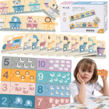 Viga PolarB montessori számrejtvény - számok párosítása 1-10- ig puzzle, kirakós