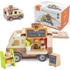 Viga Toys Fából készült mobil kávézó (44689 Lek) autópálya és játékautó