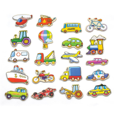 Viga Viga Fából készült mágnesek-járművek 20db Viga puzzle, kirakós