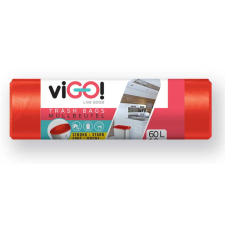 viGO! Szemeteszsák LDPE piros 60 l / 10 db, 60x80 cm tisztító- és takarítószer, higiénia
