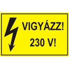 Vigyázz! 230V! - öntapadó, 90*60mm információs tábla, állvány