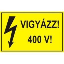  Vigyázz! 400 V! - öntapadó, 150*100mm információs tábla, állvány